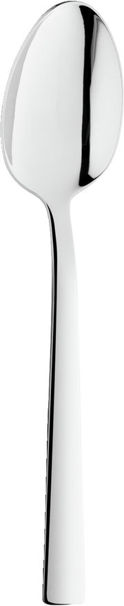 Eleganter Löffel aus Edelstahl, frontal abgebildet.