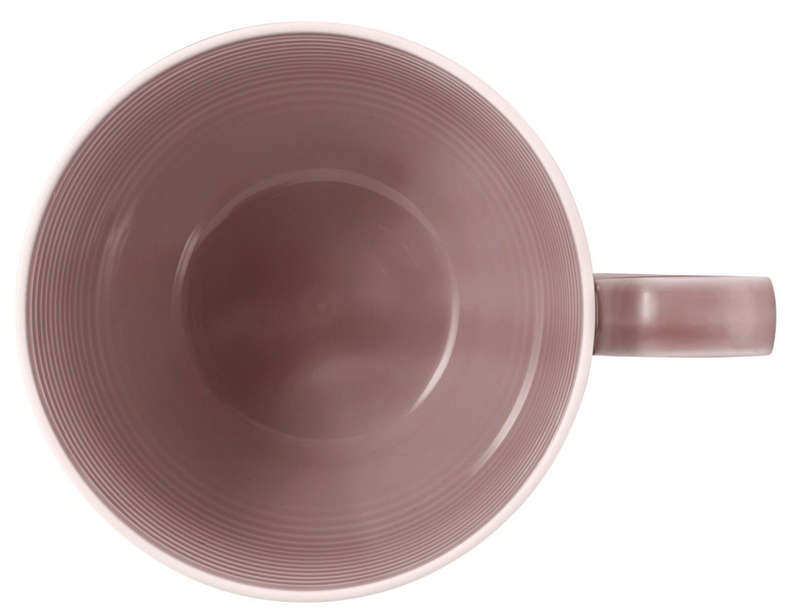 Ansicht von oben auf eine rosa Kaffeetasse mit Henkel, 0,26 l Fassungsvermögen