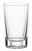 Klares Softdrinkglas aus der Seitenperspektive, ideal für erfrischende Getränke.
