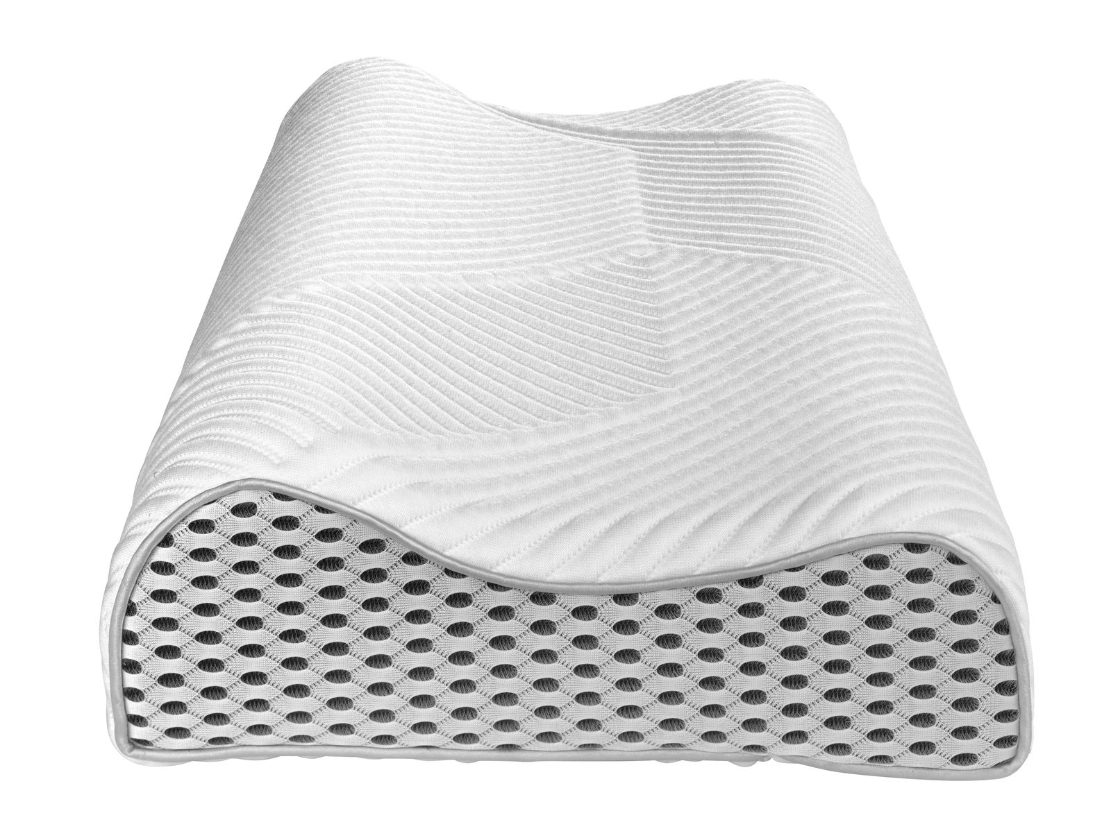 Nackenstützkissen MAXI in seitlicher Perspektive mit ergonomischem Design und atmungsaktiver Struktur