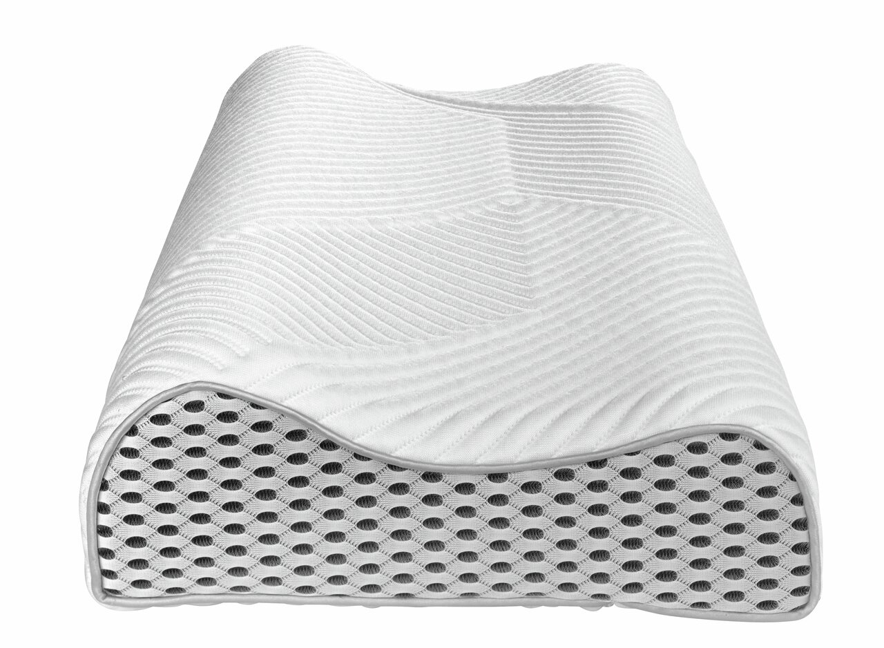Nackenstützkissen MAXI in seitlicher Perspektive mit ergonomischem Design und atmungsaktiver Struktur