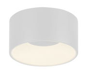 Moderne, zylindrische Deckenleuchte TANIKA in Weiß, seitliche Perspektive