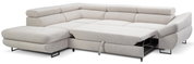 Beige Ecksofa mit ausziehbarem Bett, Perspektive von vorne links