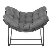 Grauer Schaukelsessel mit gepolstertem Sitz, Ansicht von oben