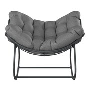 Grauer Schaukelsessel mit gepolstertem Sitz, Ansicht von oben