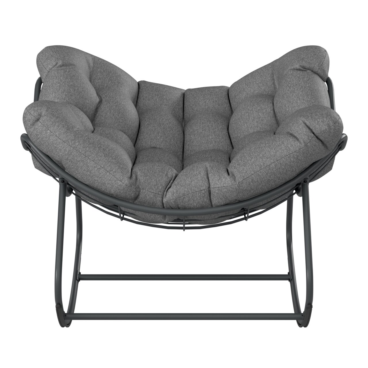 Grauer Schaukelsessel mit gepolstertem Sitz, Ansicht von oben