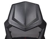 Rückansicht eines Gaming Stuhls mit futuristischem Design und Netzrückenlehne.