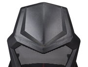 Rückansicht eines Gaming Stuhls mit futuristischem Design und Netzrückenlehne.