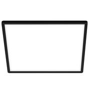 Rechteckige LED-Deckenleuchte mit schwarzem Rahmen, Ansicht von unten