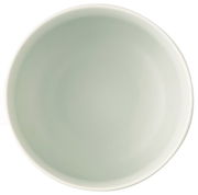 Obenansicht einer schlichten, weißen Müslischale mit einem Durchmesser von 13 cm.