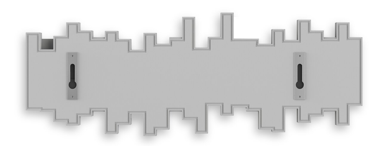 Wandgarderobe in moderner, geometrischer Form, Ansicht von oben