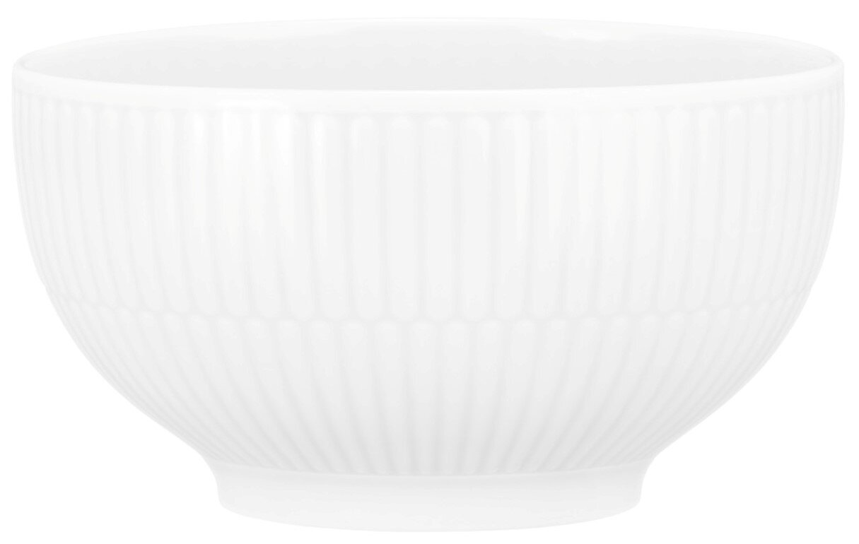 Seltmann Weiden Cafe au lait Schale AMINA Weiße Café au lait Schale mit geriffeltem Design, seitliche Perspektive