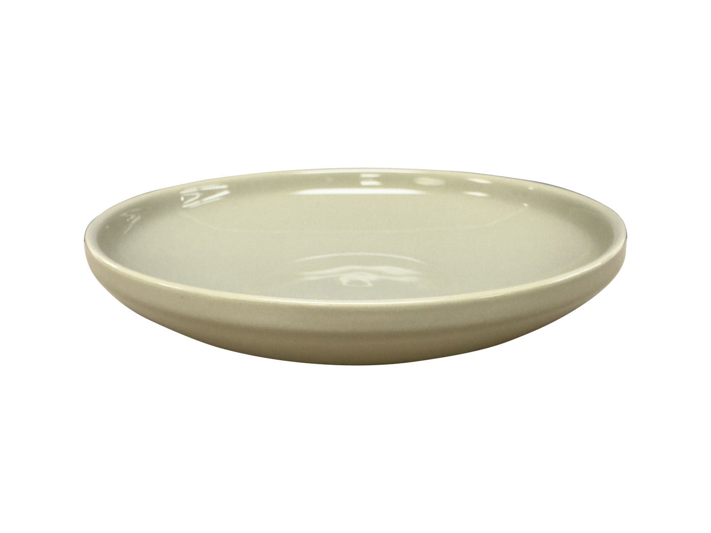 Beiger Gourmetteller aus seitlicher Perspektive