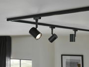 Schwarzer Schienenspot Limba an der Decke montiert, seitliche Perspektive