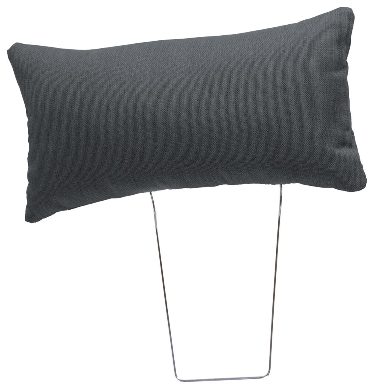 Ti´me Kopfstütze ANABELLE Kopfstütze in dunklem Stoff mit Metallgestell, seitliche Perspektive