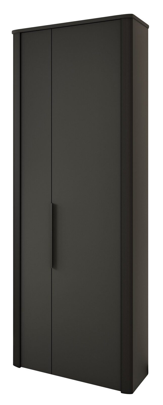 Dieter Knoll Garderobenschrank SIENA Schwarzer Garderobenschrank mit zwei Türen, frontal betrachtet.