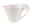 Weiße Tasse mit elegantem Design, seitliche Perspektive