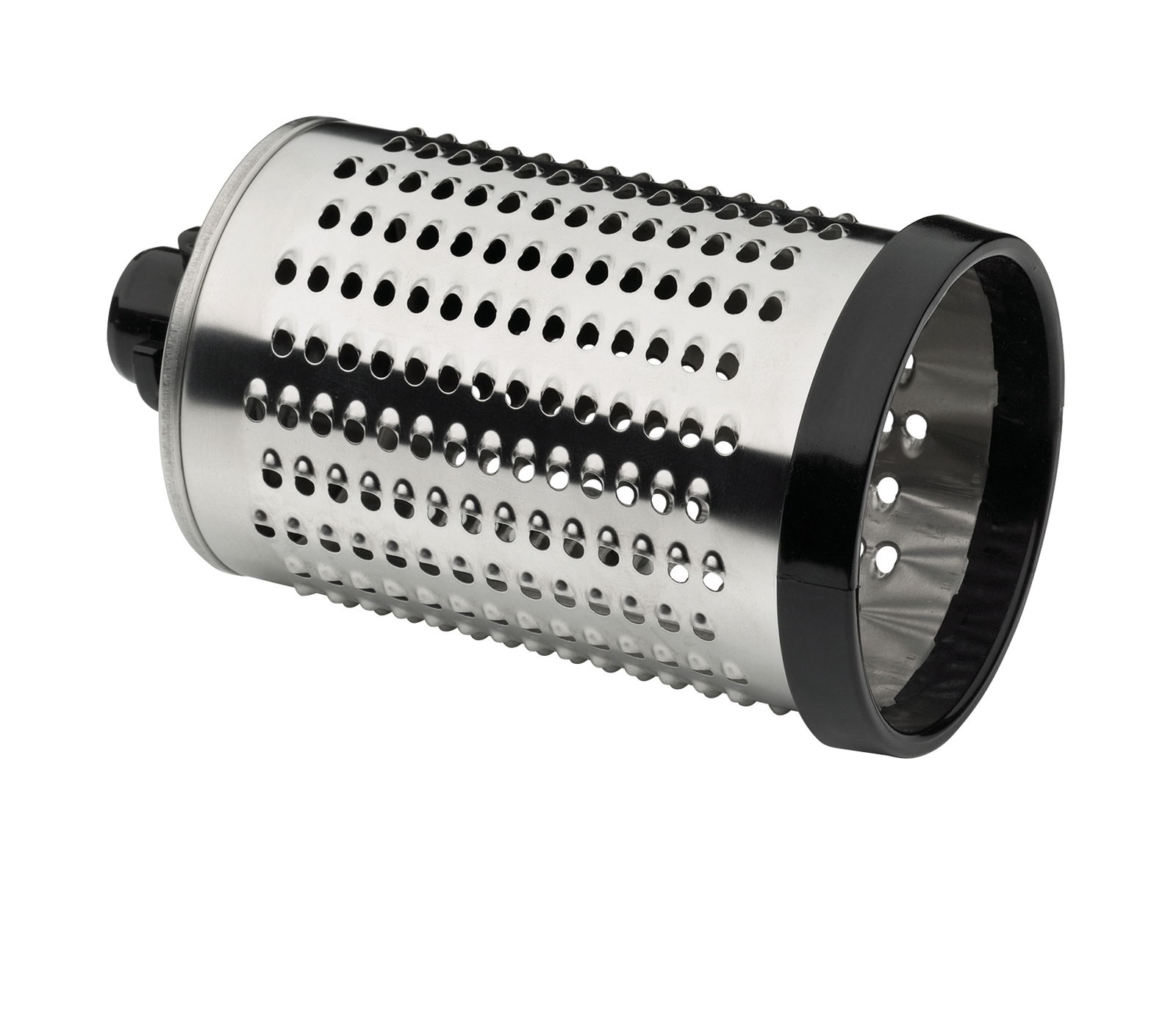 Trommelreibe aus Edelstahl, seitliche Perspektive