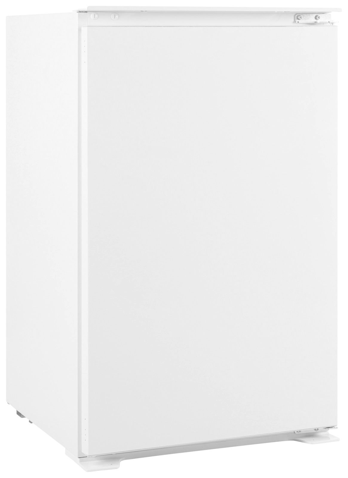 Weißer Einbaukühlschrank aus seitlicher Perspektive