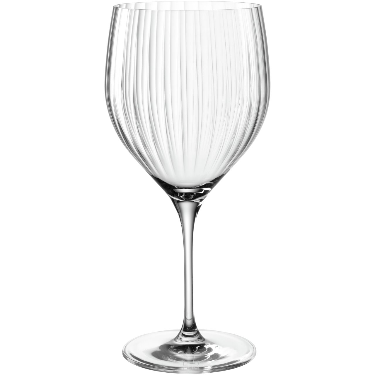Elegantes Cocktailglas POESIA 750ml mit vertikalen Rillen, seitliche Ansicht