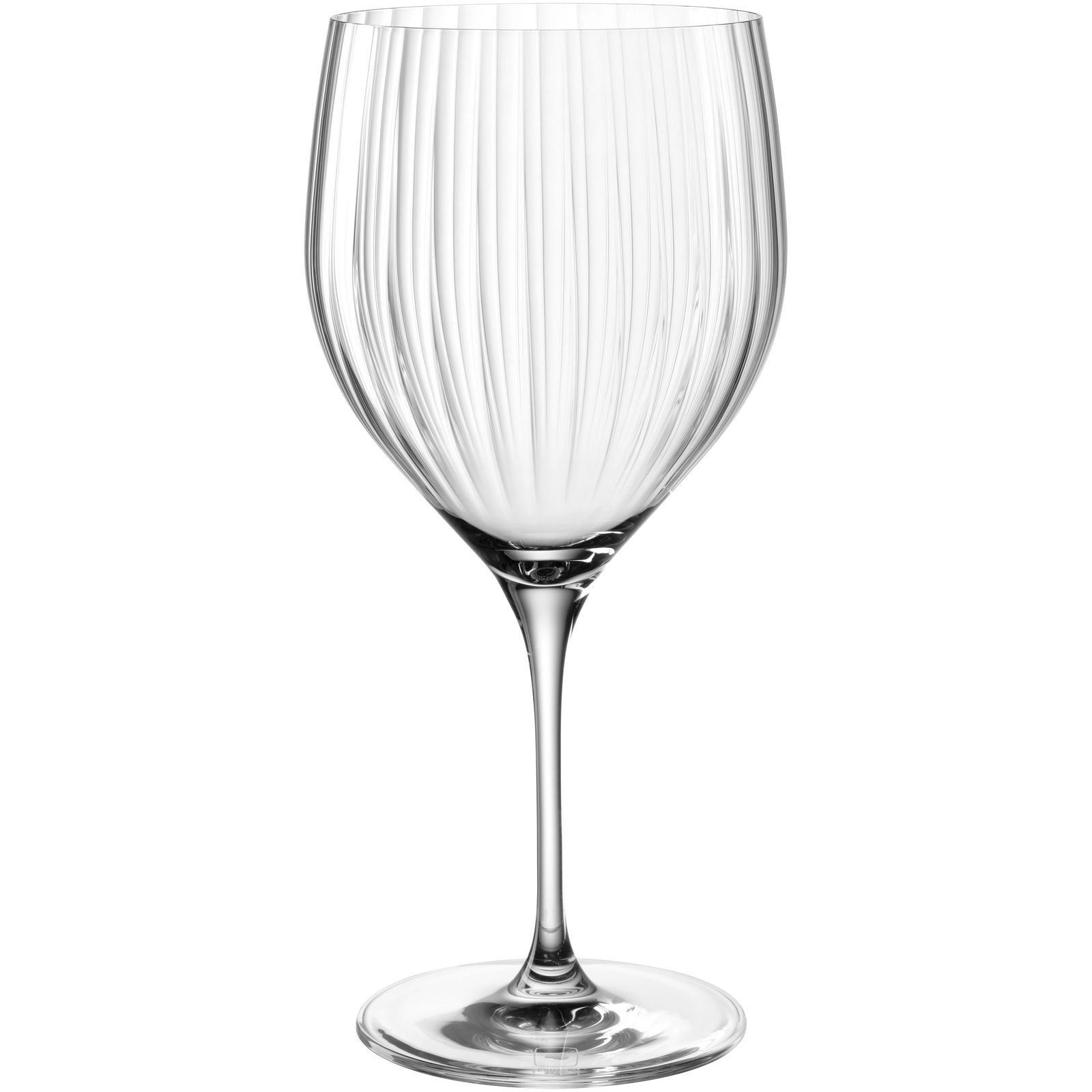 Elegantes Cocktailglas POESIA 750ml mit vertikalen Rillen, seitliche Ansicht