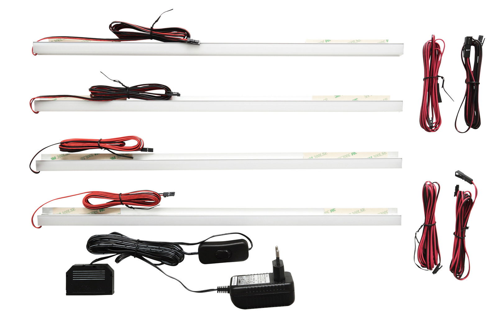 Zurbrüggen LED-Rückwandbeleuchtung BARCELONA LED-Rückwandbeleuchtung Set mit vier LED-Streifen, Kabeln und Netzteil, Ansicht von oben