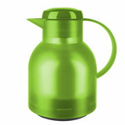 Hellgrüne Isolierkanne SAMBA mit seitlichem Griff und Ausguss, seitliche Perspektive