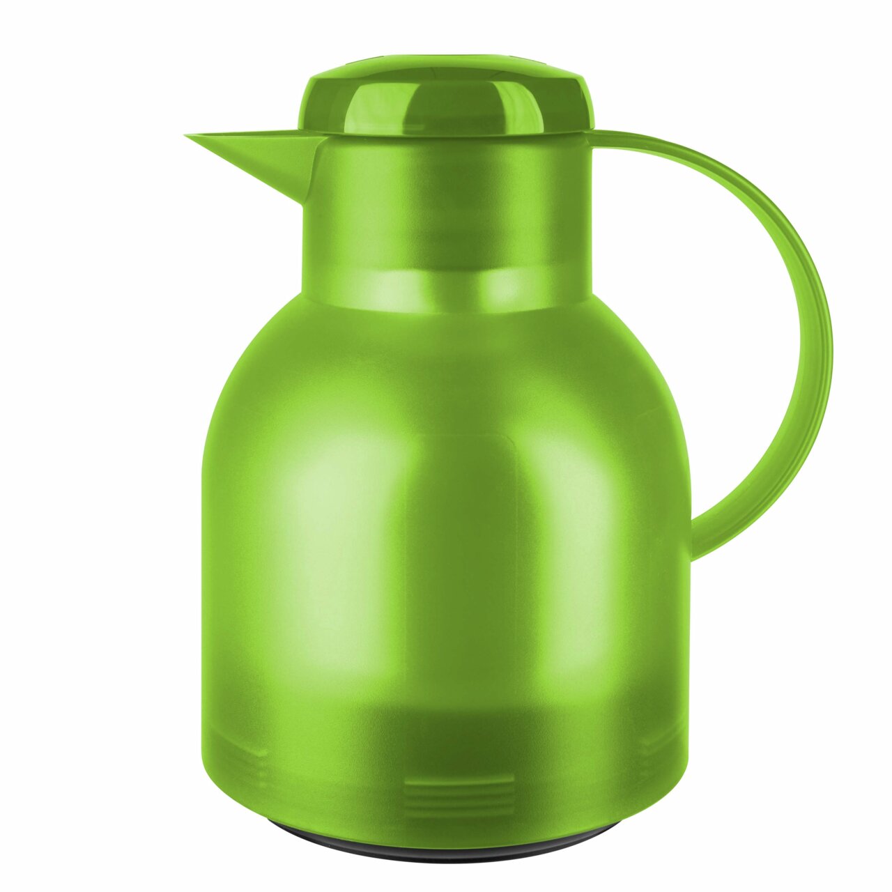 Lichtgroene thermoskan SAMBA met handvat en schenktuit aan de zijkant, zijaanzicht