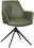 Novel Armlehnstuhl MEDUSA Grüner Armlehnstuhl mit modernem Design, schwarzem Metallgestell und gepolstertem Sitz, seitliche Perspektive