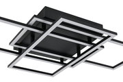 Moderne LED-Deckenleuchte in geometrischem Design, seitliche Perspektive