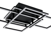 Moderne LED-Deckenleuchte in geometrischem Design, seitliche Perspektive