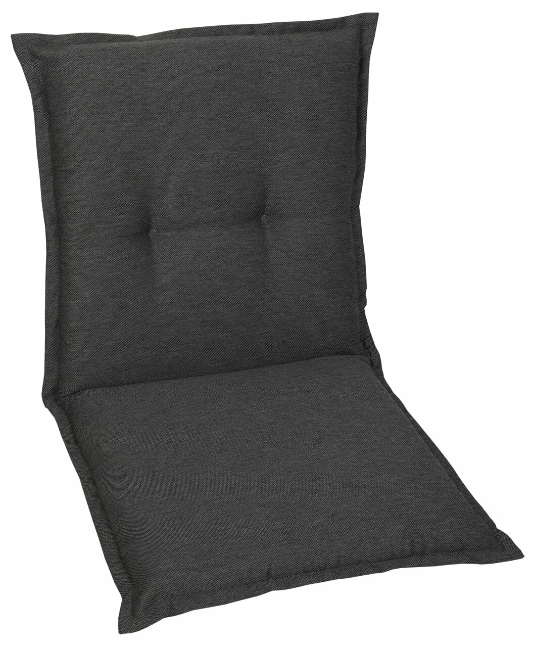 Go-De Sesselauflage Dunkelgraue Sesselauflage in Vorderansicht, geeignet für bequeme Sitzmöbel.