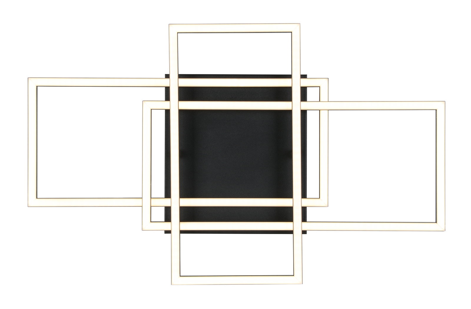 Moderne LED-Deckenleuchte mit geometrischem Design, Ansicht von unten