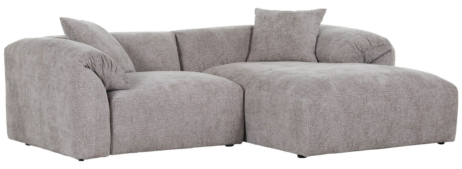 Z2 Hoekbank CLASSY Graues Ecksofa CLASSY mit Ottomane rechts, Vorderansicht