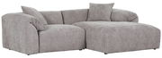Graues Ecksofa CLASSY mit Ottomane rechts, Vorderansicht