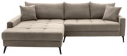 Beige Ecksofa mit linker Ottomane, Vorderansicht