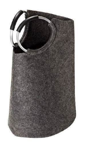 XORA Wäschesack MIRO Grauer Wäschesack aus Filz mit zwei runden Griffen, seitliche Perspektive