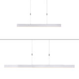 Moderne LED-Pendelleuchte PURE MOTO in minimalistischem Design, seitliche Perspektive.