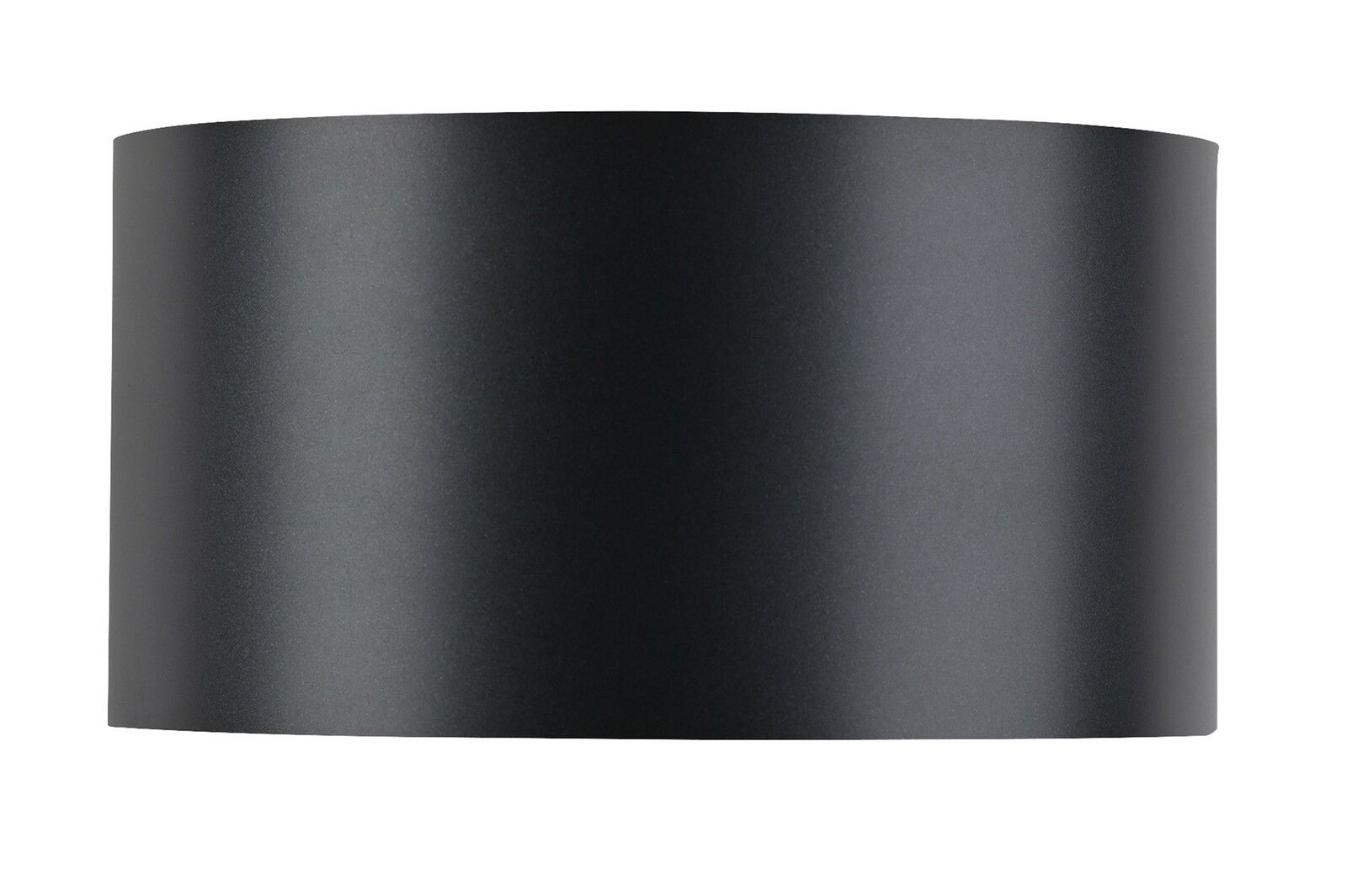 Schwarze, zylindrische Wandleuchte PURE CLIPSE von Paul Neuhaus, frontal abgebildet.