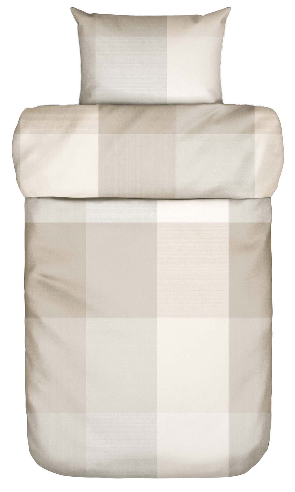 Marc O'Polo Bettwäsche ERLIV Bettwäsche-Set in Beige- und Weißtönen mit Karomuster, Ansicht von oben