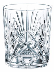 Kristallglas mit facettiertem Design, seitliche Perspektive