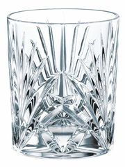 Kristallglas mit facettiertem Design, seitliche Perspektive