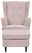 Gemütlicher Sessel mit Hocker in rosa Cordstoff, Frontalansicht