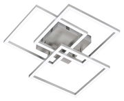 Moderne Deckenleuchte Seth mit geometrischem Design aus drei überlappenden quadratischen Rahmen, seitliche Perspektive