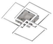 Moderne Deckenleuchte Seth mit geometrischem Design aus drei überlappenden quadratischen Rahmen, seitliche Perspektive