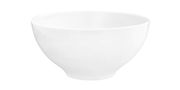 Weiße, runde Schüssel mit einem Durchmesser von 15,5 cm, seitliche Perspektive