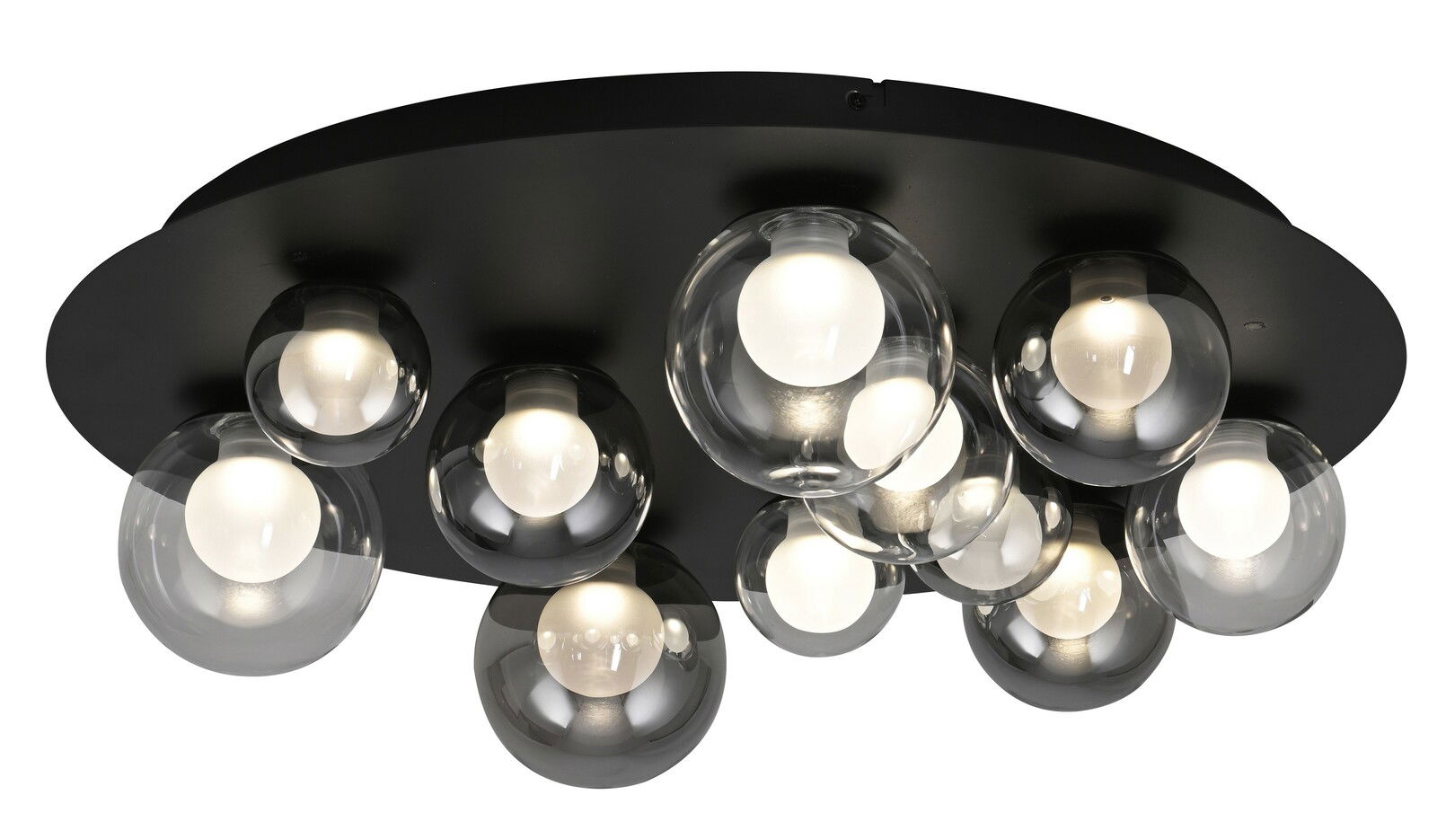 Neuhaus Pure LED-Deckenleuchte PURE POPUP Moderne LED-Deckenleuchte mit mehreren kugelförmigen Glaskörpern, seitliche Perspektive