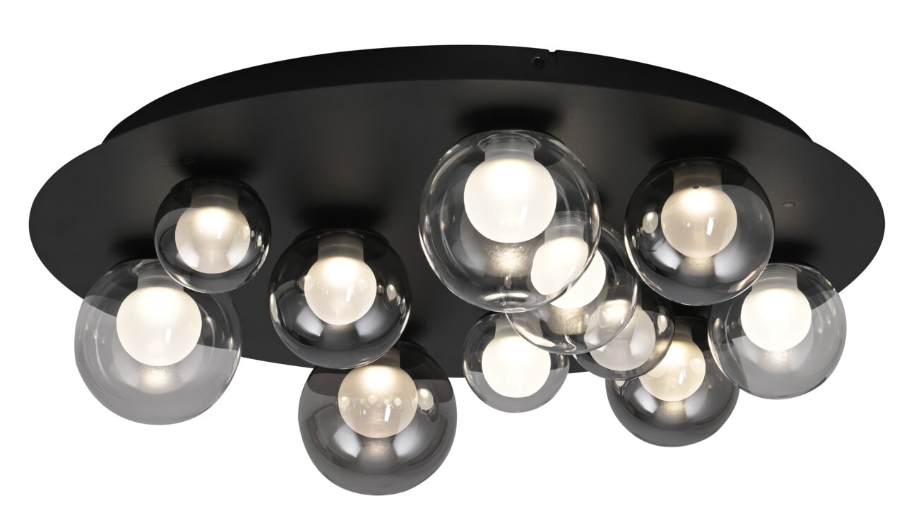 Neuhaus Pure LED-plafondlamp PURE POPUP Moderne led-plafondlamp met meerdere bolvormige glazen elementen, zijaanzicht