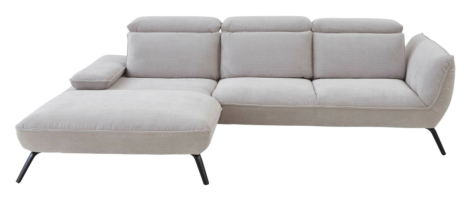 Graue Longchairkombination mit modernem Design, linke Perspektive