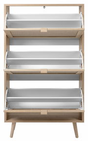 Schuhkipper aus Holz mit drei Klappen, frontal betrachtet